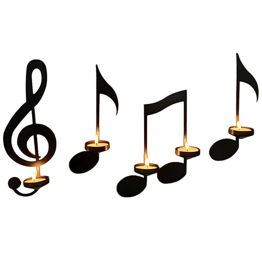 Music Note Candlestick - Wall Decoration - Wrought Iron Candlestick - Wall Decoration - Candle Holder V1188-ZXY-117-0032