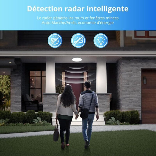 LED Ceiling Light with Motion Sensor 12W 6000K Round LED Ceiling Lamp Radar Motion Detector for Outdoor V1188-ZXY-117-0068