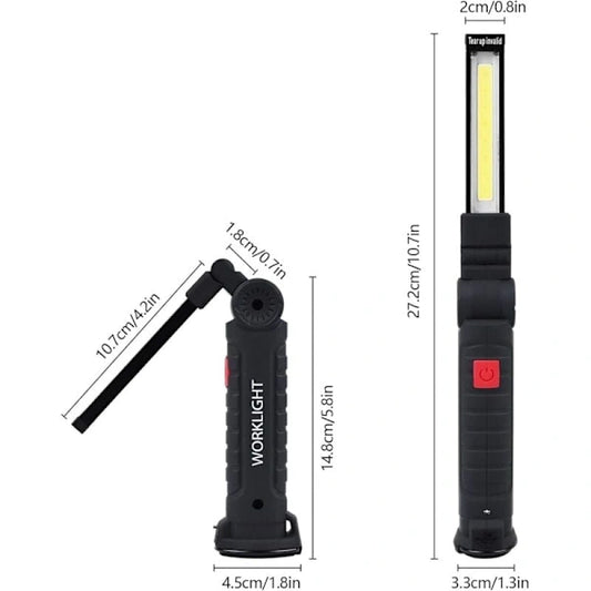 Rechargeable LED Work Light 2 Pack Magnetic COB USB Torch 5 Modes 360 degrees Camping Lamp for Workshop V1188-ZXY-117-0078
