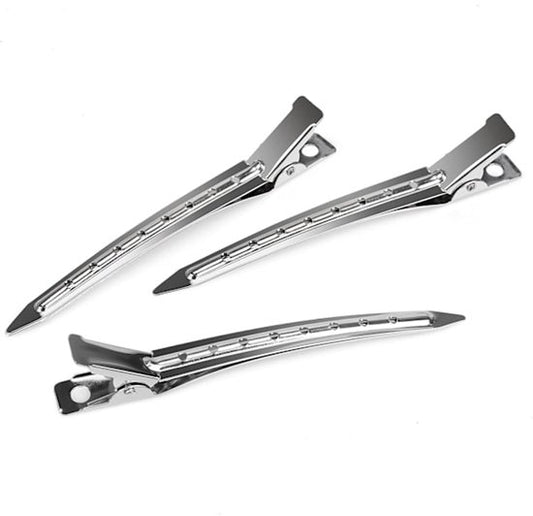 Duckbill Hair Clips - (20 Count, Silver) - 1.25 Inch Metal and Leather Hair Clips for Thick, Color-Treated V1188-ZXY-131-069