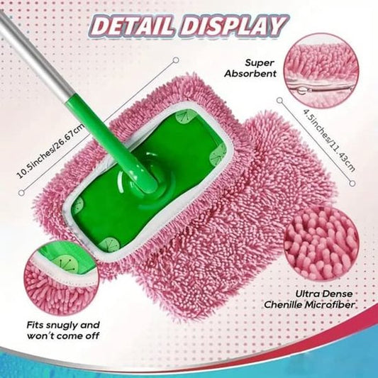Replacement Mop Covers - Reusable Mop Cloths - For Wet and Dry Cleaning - Pack of 4 V1188-ZXY-131-113