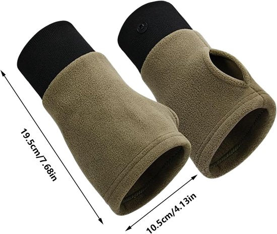 Gloves - Half-finger gloves - Warm winter gloves - Suitable for commuting, office work and driving - Green V1188-ZXY-131-190