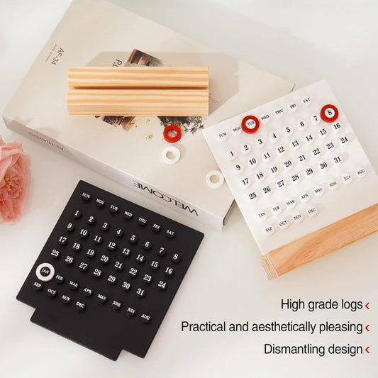 Perpetual calendar - Wooden desk calendar stand - Acrylic desk calendar - Suitable for living room, office, V1188-ZXY-131-208