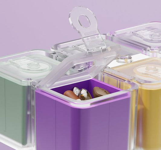 Medicine box - 7-day medicine box - Weekly pill box - Portable pill box for travel - Easy to open - 8 V1188-ZXY-131-231