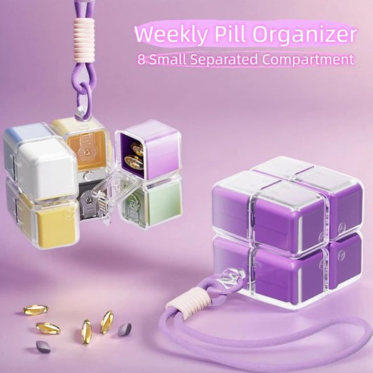 Medicine box - 7-day medicine box - Weekly pill box - Portable pill box for travel - Easy to open - 8 V1188-ZXY-131-232