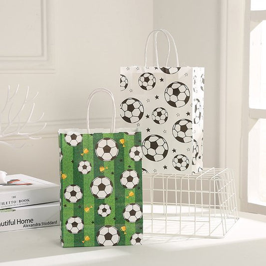 Football Party Paper Bags - Pack of 12 - Football Goodie Bags with Handles - Football Gift Bags for Football V1188-ZXY-131-300