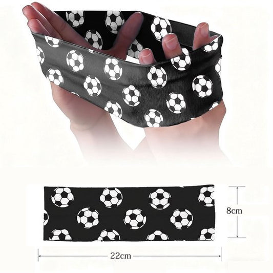 Football Themed Headband - Stretchy Printed Headband - Set of 6 - Sporty, Sweat-Wicking & Breathable - V1188-ZXY-131-303