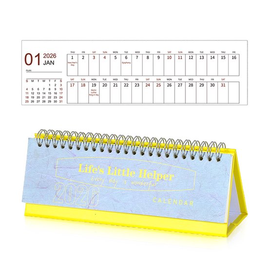 Calendar 2026 - Minimalist English Desk Calendar - Office Calendar - Desk Decor - Style D V1188-ZXY-131-349