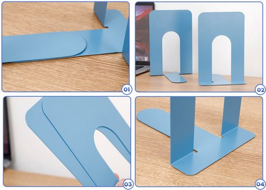 Bookends - Metal - Iron Bookshelves - To be used for supporting books and organizing your desk - 2 Pieces - V1188-ZXY-131-361
