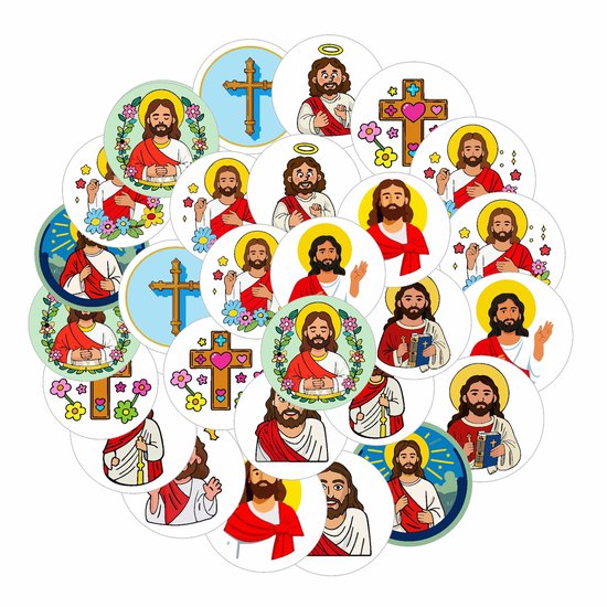 Stickers - Jesus Bible Graffiti Stickers - Seal Stickers - Self-Adhesive Stickers - Decorative Labels - 12 V1188-ZXY-131-499