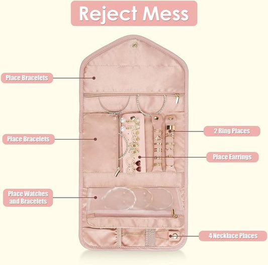 Storage Bag - Travel Jewelry Storage Bag - Tangle-Free - Foldable - Small Jewelry Roll - Luggage Accessory - V1188-ZXY-131-540