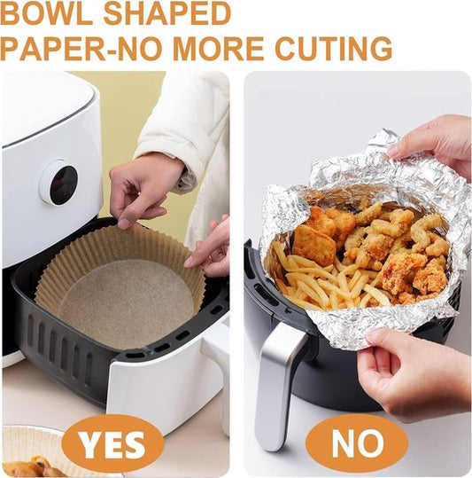 100 Airfryer Baking Pans - Round Baking Pans 23cm - Food Safe - BPA Free - Non-Stick Airfryer Pans - Easy to V1188-ZXY-131-542