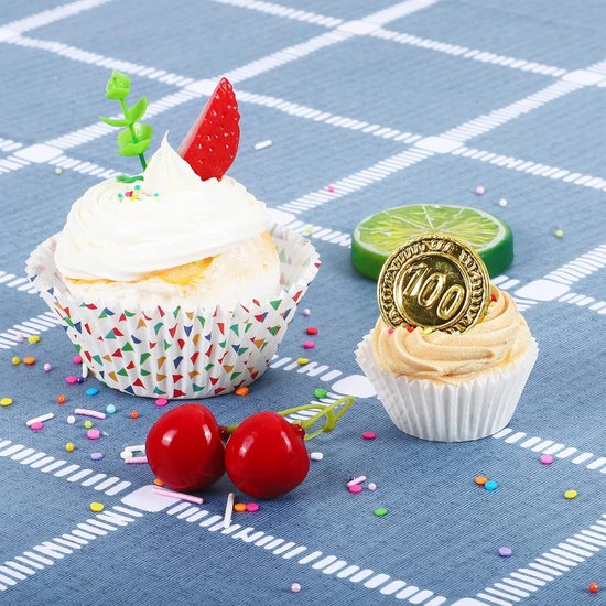 500-pack Mini Cupcake Liners - White - Oil Resistant - Small Cupcake Wrapping Paper - Baking Cups V1188-ZXY-131-558