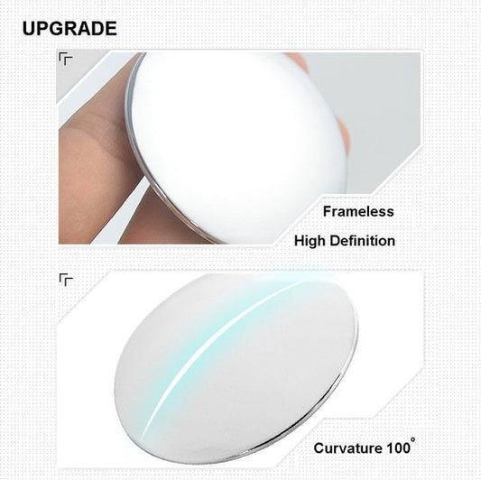 Blind Spot Mirrors - Round, frameless, 360 degrees rotating mirror - Adjustable, high-resolution convex glass V1188-ZXY-131-585