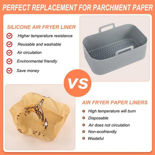 Two-piece air fryer accessory mat - silicone air fryer mat - gray - 19.5*16.5 cm V1188-ZXY-131-589