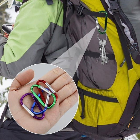 10-Pack Carabiners - D-Ring Clamps - Durable Keychains - Camping Accessories - Suitable for Outdoor Fishing - V1188-ZXY-131-608