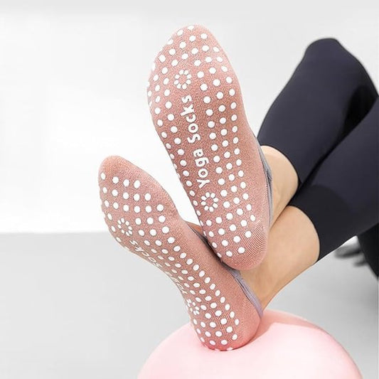 Yoga socks (2 pairs) - Non-slip socks - Women's non-slip yoga socks - Sizes 35-41 - Women's Pilates socks, V1188-ZXY-131-629