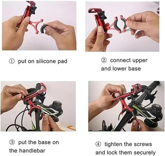 Phone holder for bicycle and motorcycle - Universal phone holder - 360 degrees rotatable and tiltable - V1188-ZXY-131-676