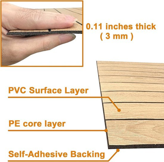 2 Pack Peel and Stick Oak Wood Slat Feature Wall Panels 300x40cm Each | DIY TV Headboard PVC Decor Wall Liner V1188-ZXY-131-790