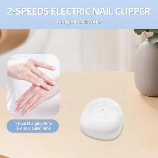 Electric Nail Clipper - Automatic with 2 Speeds & LED Light - Rechargeable via USB-C - For Children and Adults V1188-ZXY-131-794