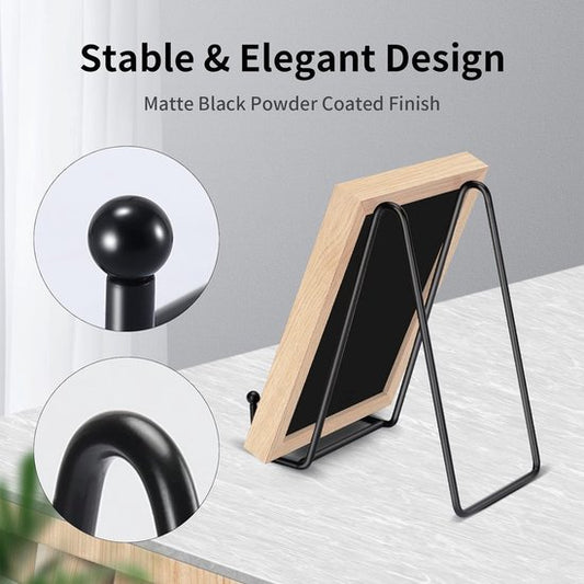 6 Inch Black Metal Display Stands - 3-Pack for Photos, Books & Art - Sturdy Metal Design V1188-ZXY-131-799