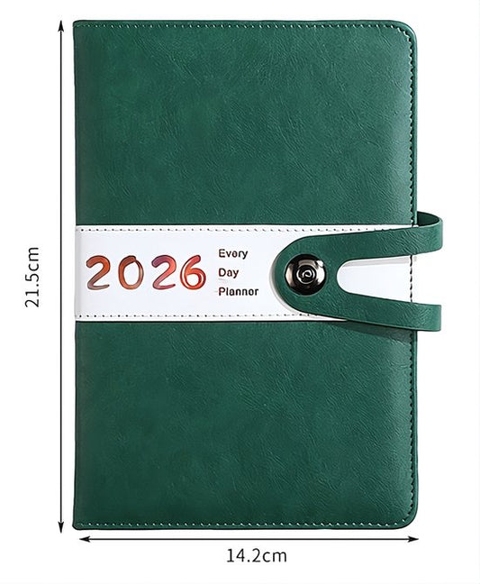 Agenda 2026 adults - Planner - Journal - Organizer - Business - Texture - PU material - A5 format - Vegetable V1188-ZXY-131-875