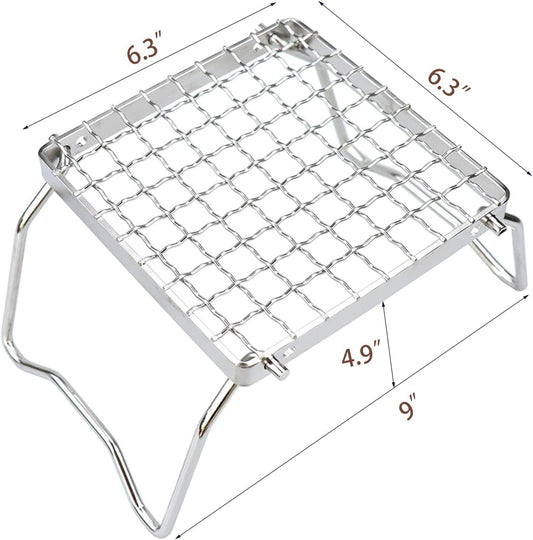 Folding Camping Grill - Stainless Steel 304 Cooking Grate with Folding Legs - Portable Charcoal and Cooking V1189-HB001CHJA00172