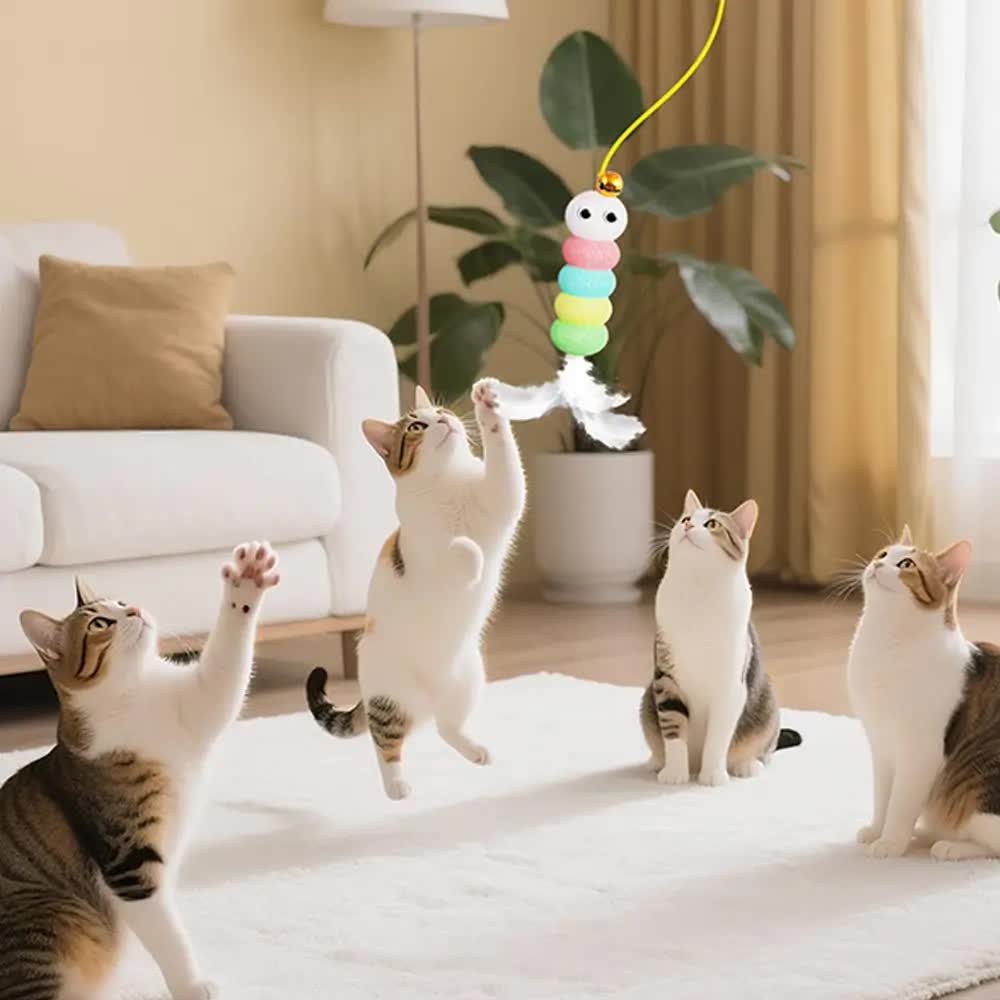 Cat Toys - Hanging - Spring-Loaded and Automatic - Blue - 1pc V1189-HB001CYTR00022