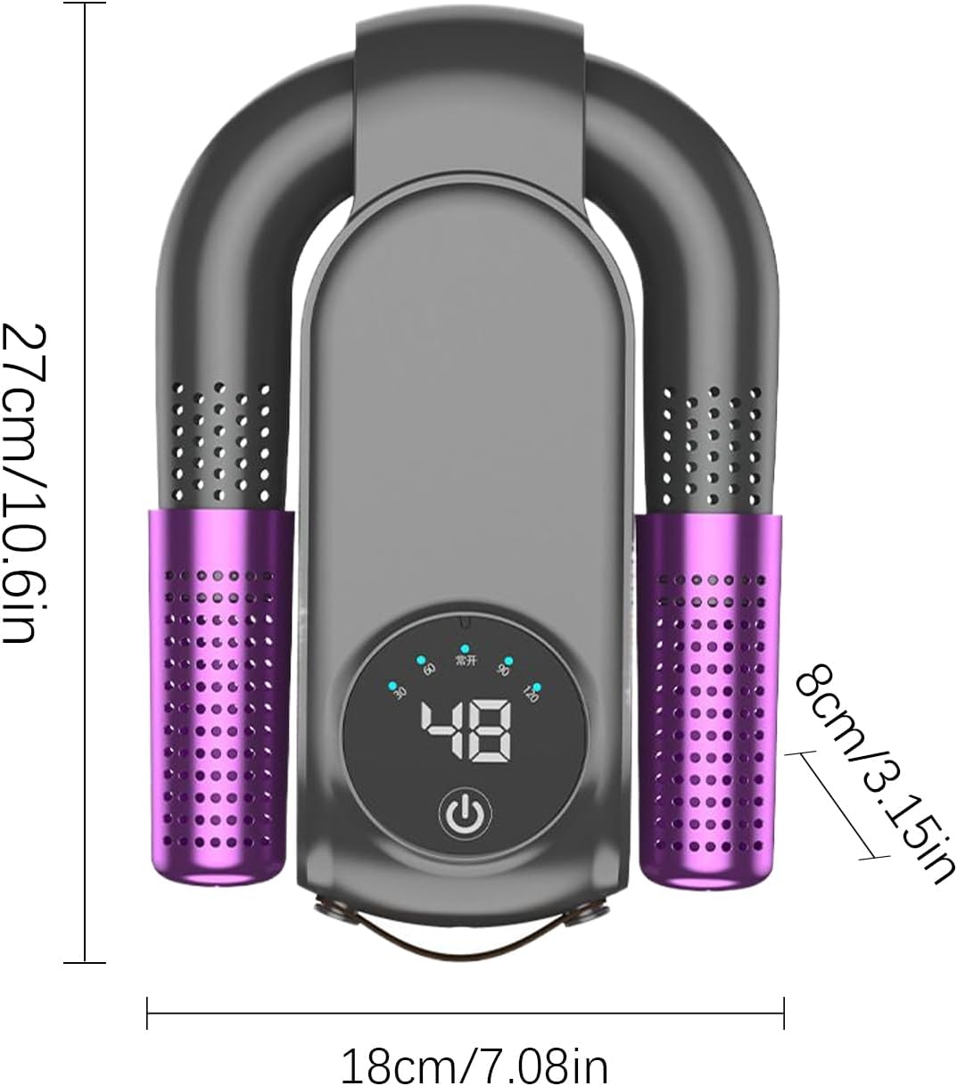 Shoe dryer - Foldable button dryer - Silent device - With timer - Black and purple - 1 pack V1189-HB001HWC000001