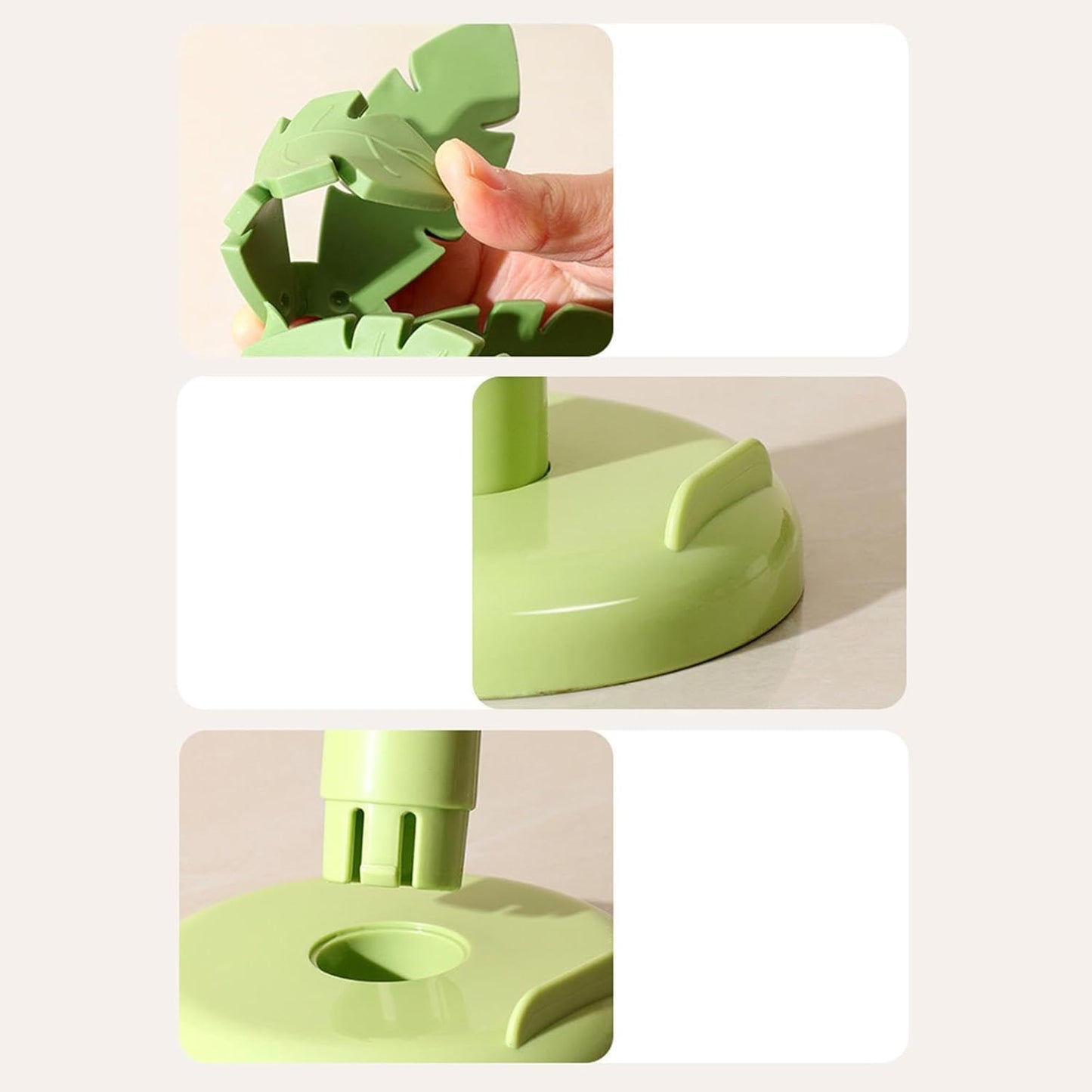 Silicone Coasters - Anti-Scald and Non-Slip - Set of 4 Tree-Shaped Holders with Phone Holder - Green V1189-HB001HWG000001