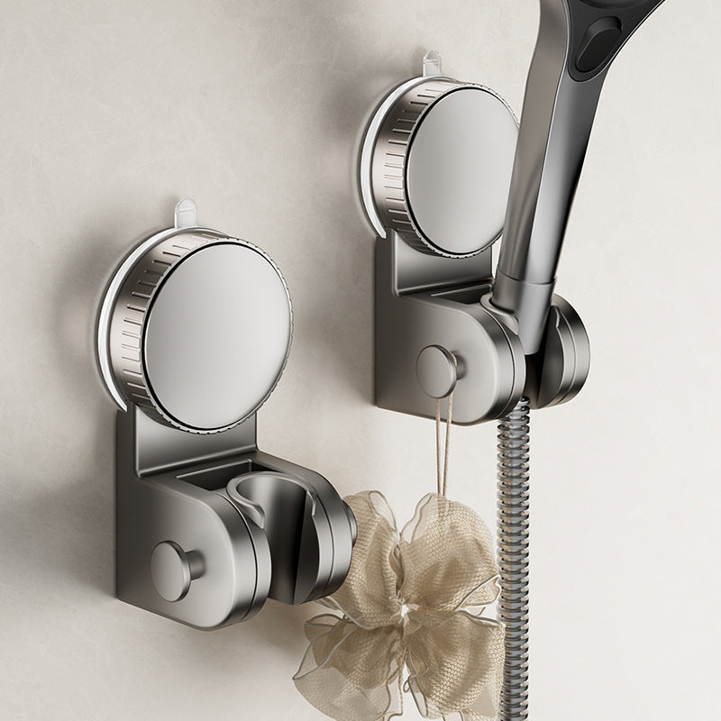 Shower Head Holder - Punch-Free - Strong Self-Adhesive - Hand Shower Tray - Gray - With Hook - 1 Pack V1189-HB001HWH000001
