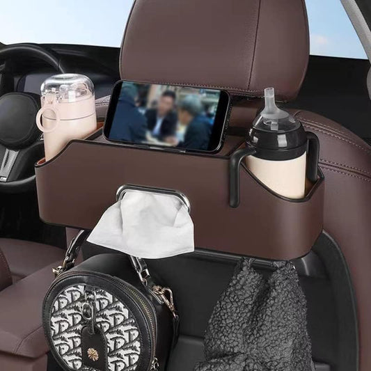 Car Key Box - Car Tissue Box - Includes 2 Cup Holders - Includes Hook - PU Leather - Waterproof, V1189-HB001HWJ000005
