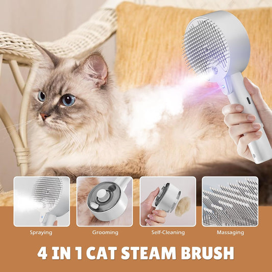Steam Brush for Animals - Care Against Hair Loss - Suitable for Cats and Dogs - With Cleansing Massage V1189-HB001WSRH00002