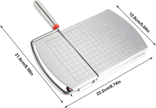 Cheese Cutter - Stainless Steel Blade with Measuring Scale - For Block Cheese and Sausage - Multifunctional V1189-HB001WSRT00029