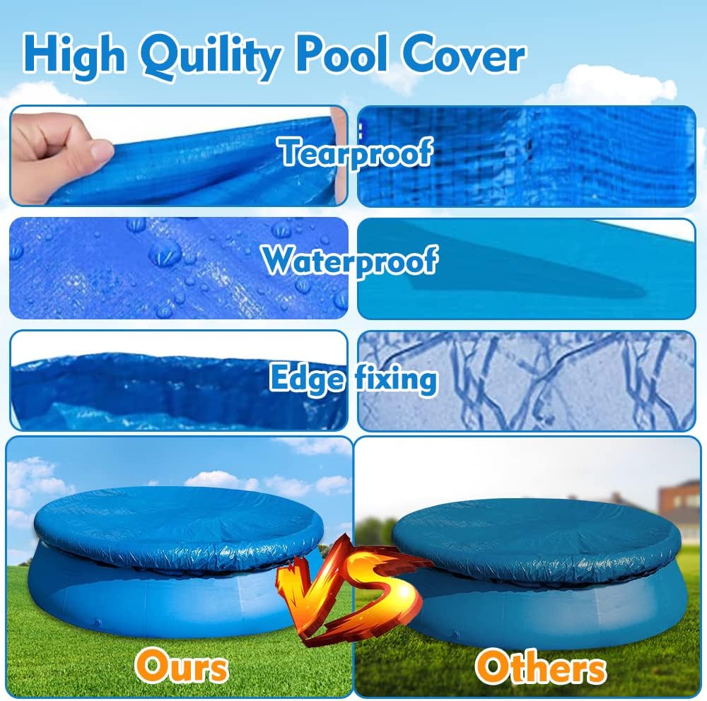 Swimming pool cover - Round pool cover - For above-ground pools - Waterproof and dustproof protective cover - V1189-HB001ZSSA00003