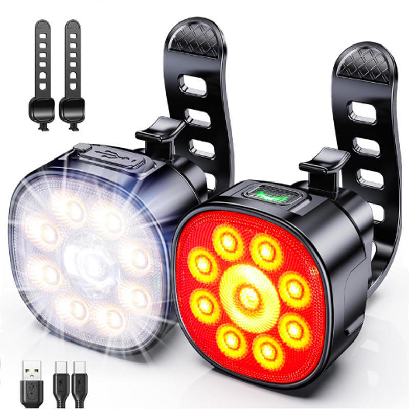 LED bicycle rear light -IPX5 Waterproof & Shockproof - USB-C Rechargeable - Safety Warning Strobe Light - 6 V1189-HB001ZSSA00074