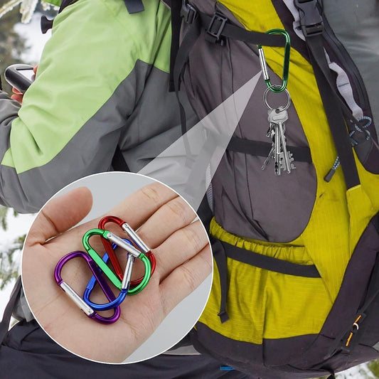Carabiner - D-ring clip hook - Durable keychain - Camping accessory - Suitable for outdoor fishing, hiking, V1189-HB001ZSSA00162