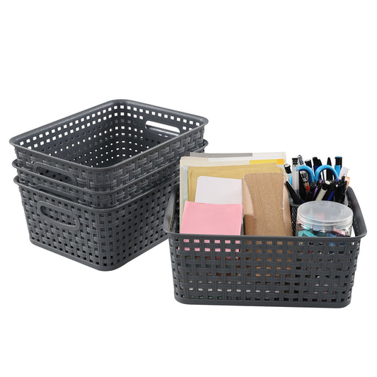 Storage basket - simple office supplies - storage basket - storage box for desk and study room snacks - white V1189-HB001ZSSG00137