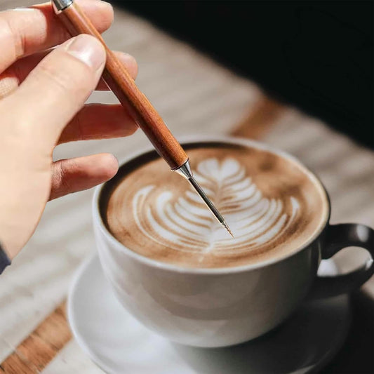Coffee Latte Art Needle - 304 Stainless Steel Coffee Art Pen - Cappuccino Engraving Pen Double Head - V1189-HB001ZSSG00142
