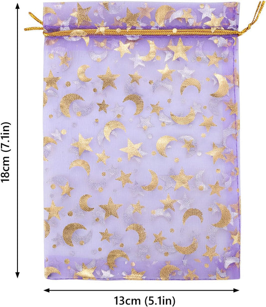 Gift bags - Purple drawstring organza - Wedding jewelry bags - 13x18cm - 100 pieces V1189-HB001ZSSH00010
