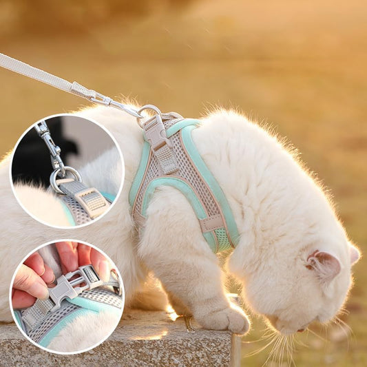 Cat Harness - Cat Harness and Leash Set - Soft, Adjustable, Escape-Proof Cat Leash - Breathable, Comfortable V1189-HB001ZSSR00241