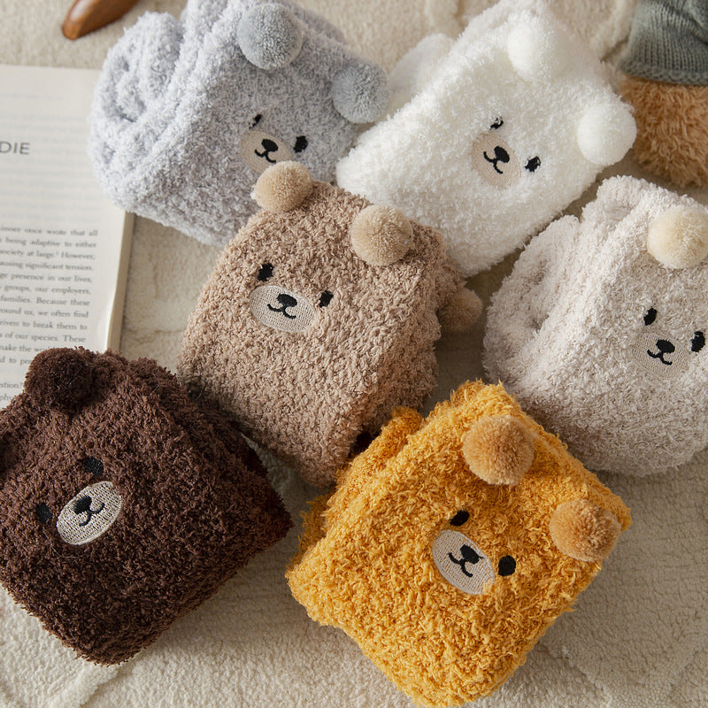 Socks - Cocoon Teddy Bear - Soft - One size - 6 pairs V1189-HB001ZSST00216
