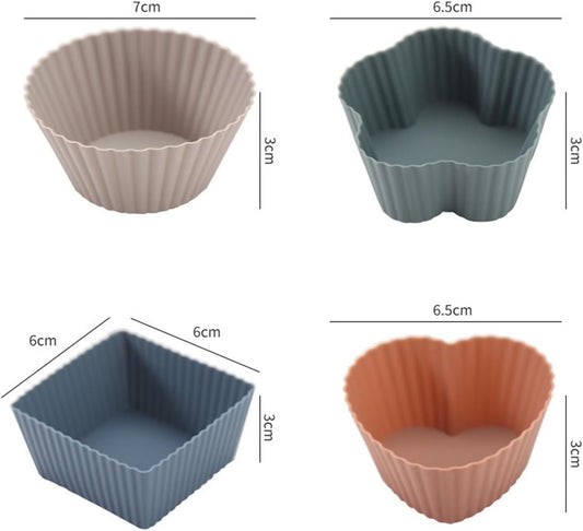 Paper Cupcake Cases - Mini Baking Pan - Mini Cake Molds - Baking Tools - Round, Square & Heart Shaped V1189-HB003CHJG00008