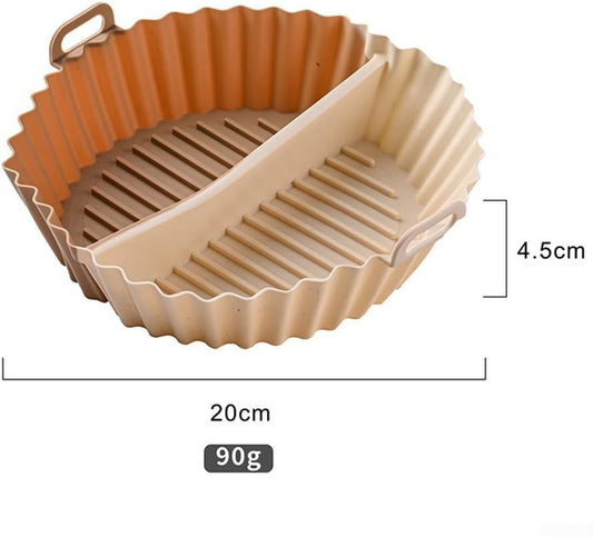 Airfryer baking tray - Airfryer accessories - Round Silicone Baking Tray with Division - Non-Stick V1189-HB003CHJG00011