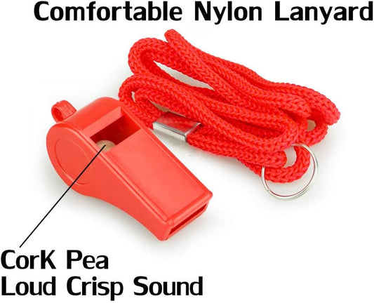 Emergency Whistles with Lanyard - Set of 12 - Loud & Clear Sound - Safety Whistles for Sports & Self-Defense V1189-HB003WSRA00025