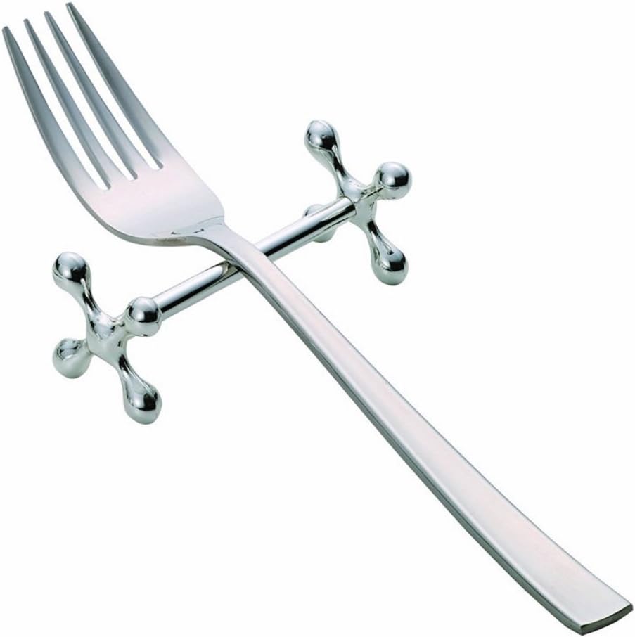 Knife Rests Silver - Set of 6 - Classic Cutlery Rests - Table Decoration for Dinner & Christmas - Metal - 8 x V1189-HB003WSRG00026