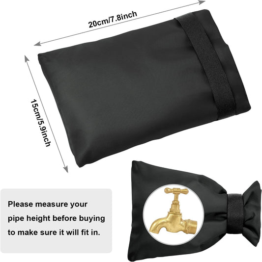 Outdoor tap covers set of 4 - thermal frost protection - waterproof tap protectors - black V1189-HB003WSRT00032