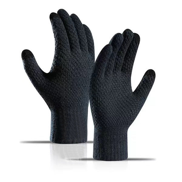 Gloves - Winter Touchscreen Gloves - Fleece Lined, Thick, Warm, Pineapple Pattern, Unique Finger Design - V1189-HB003ZSST00017