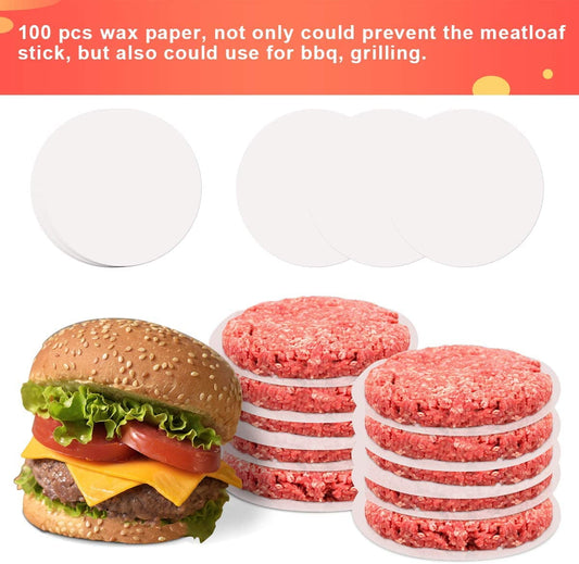 3 in 1 Burger Press Patty Maker,Plutput Hamburger Patty Maker Stuffed Burgers Press with 100p Burger Paper V1189-LWWAL-20260325-00018