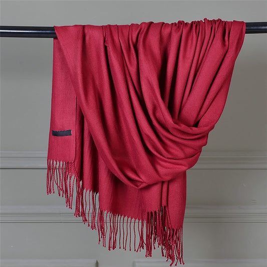 Delayuji Pashmina Scarf for Women Scarf for Women Women Pashmina Scarf Soft Solid Plain Shawl Wrap Fashion V1189-LWWAL-20260325-00124